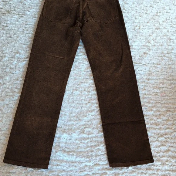Madewell Pecan Chocolate Longline Straight Pants 27 Regular Velour Velvet - Picture 8 of 12